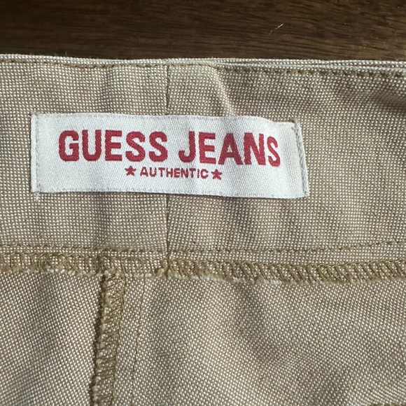 Guess Cropped Wide Leg‎ Pants Button Pocket Detail Neutral Trousers size 29 - Picture 6 of 8